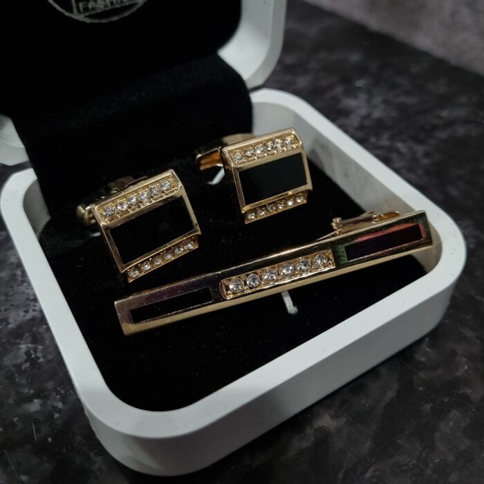 ست دکمه سردست و سنجاق کراوات D60 - Image 1