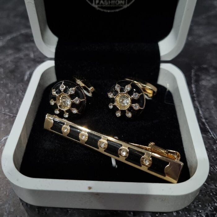 ست دکمه سردست و سنجاق کراوات D57 - Image 1