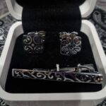 ست دکمه و گیره کراوات D46