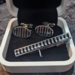 ست دکمه و گیره کراوات D80